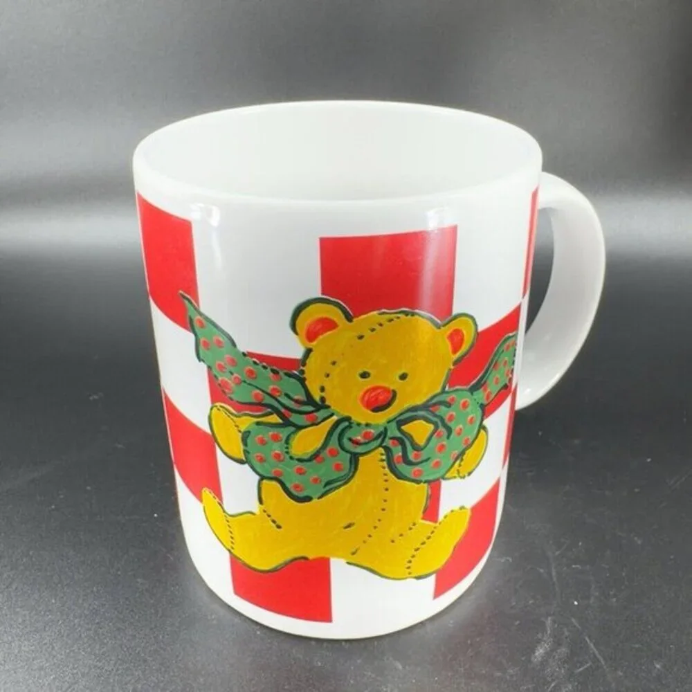 Vintage Waechtersbach Christmas Mugs Cups Stocking and‎ Bear Mug Set 2 Pottery